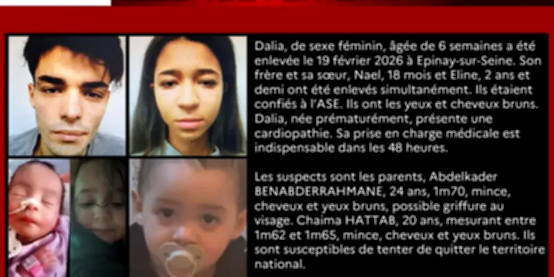 Alerte enlèvement déclenchée pour trois enfants dont un bébé prématuré malade