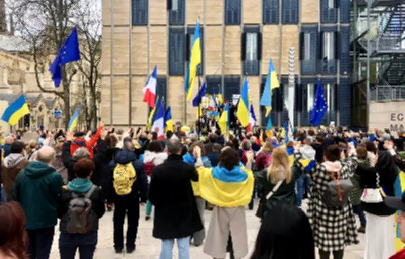 Bordeaux : 400 personnes marchent pour l'Ukraine entre palais de justice et place de la Bourse