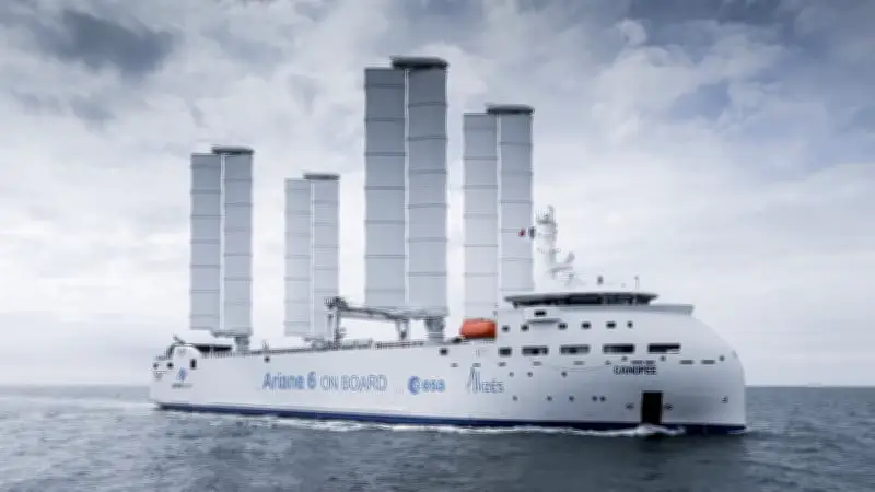 Canopée, le navire écoresponsable qui transporte Ariane 6 vers la Guyane pour Amazon