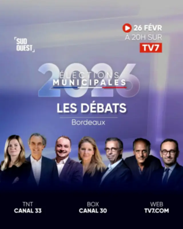 Débat des Municipales 2026 à Bordeaux : sept candidats s'affrontent sur TV7
