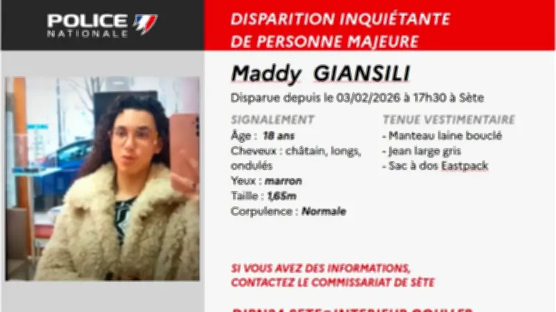 Disparition de Maddy, 18 ans, à Frontignan : le témoin mystère identifié après une semaine de recherches