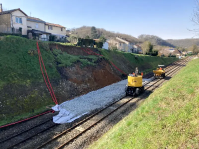 Glissement de terrain en Dordogne : la ligne ferroviaire Périgueux-Niversac coupée depuis février