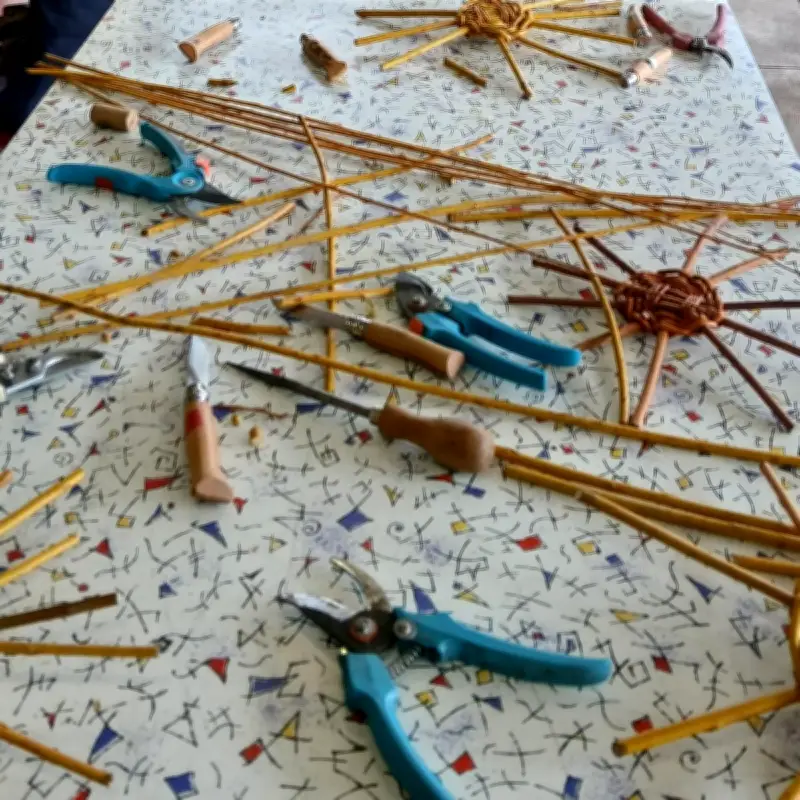 L'Auringleta anime un chantier de taille et des stages de vannerie à Saint-Macaire