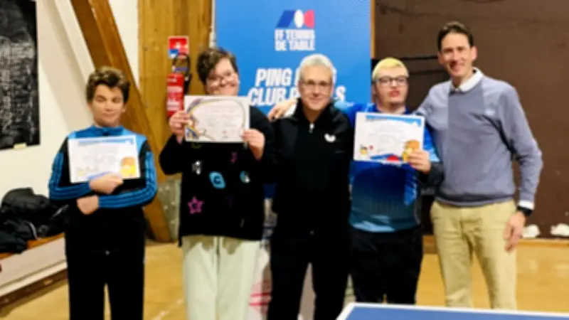Le club de ping-pong de Pérols célèbre l'inclusion avec des diplômes