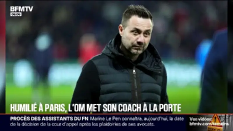 L'OM se sépare de son entraîneur Roberto De Zerbi après une lourde défaite face au PSG