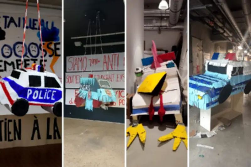 Outrage à artistes : des étudiants d'art ripostent après une pignata de voiture de police