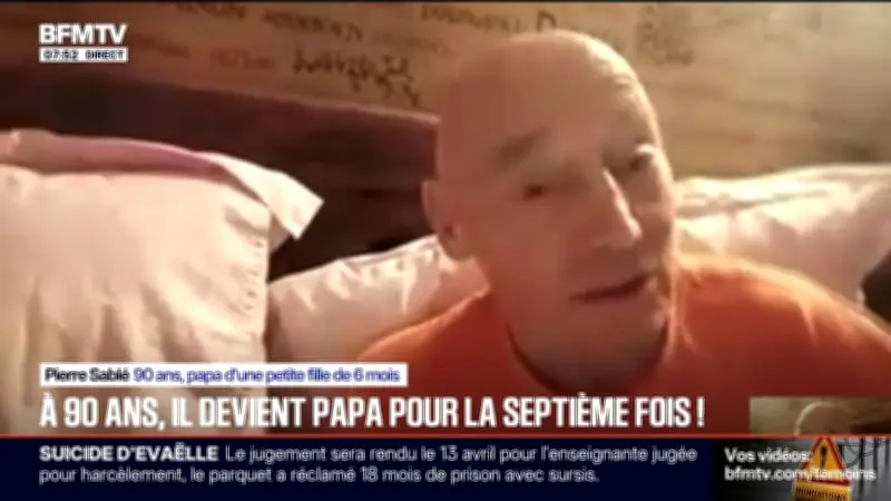 Pierre Sable, 90 ans, devient père pour la septième fois et témoigne sur BFMTV