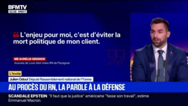 Procès du RN : Julien Odoul, député de l'Yonne, clame l'innocence du parti
