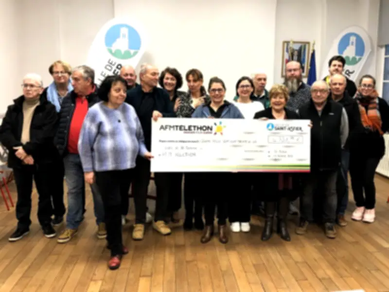 Saint-Astier : un chèque record de 4 731,26 € remis à l'AFM Téléthon