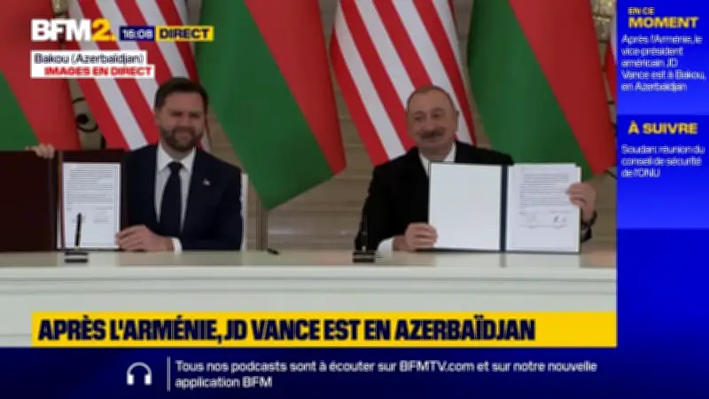 États-Unis et Azerbaïdjan signent des accords lors de la visite de J.D. Vance à Bakou