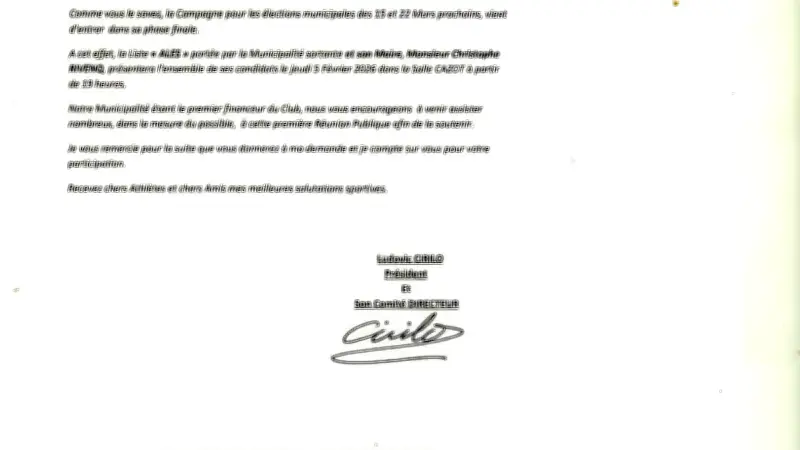 Un courrier de soutien au maire d'Alès crée la polémique au sein du club d'athlétisme