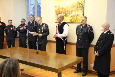 Cérémonie de la Sainte-Barbe à Monein : le capitaine Tony Vincent passe le relais après dix ans