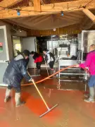 Inondations à Couthures : le grand nettoyage mobilise une vingtaine de bénévoles