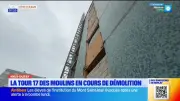 La tour 17 des Moulins à Nice est en cours de démolition
