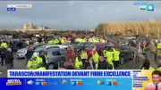 Manifestation devant Fibre Excellence à Tarascon contre la pollution industrielle