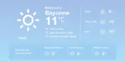 Météo ensoleillée à Bayonne avec des températures douces et un ciel dégagé