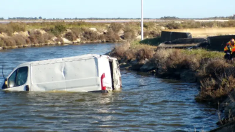 Accident grave au Grau-du-Roi : un fourgon chute dans un canal, deux blessés