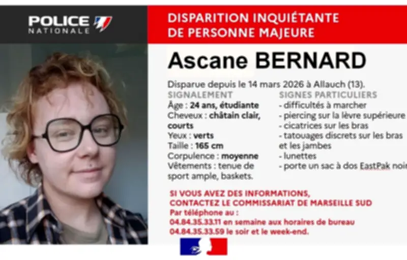 Disparition inquiétante d'Ascane B., 24 ans : appel à témoins lancé par la police