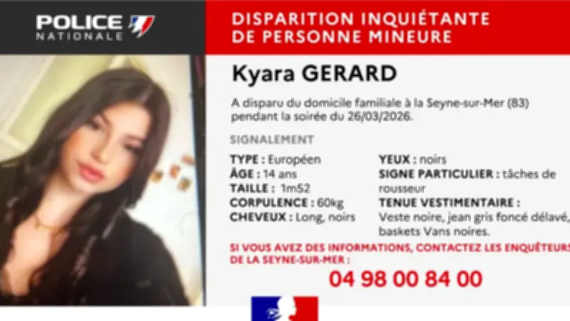 Disparition inquiétante de Kyara, 14 ans, à La Seyne-sur-Mer : appel à témoins urgent