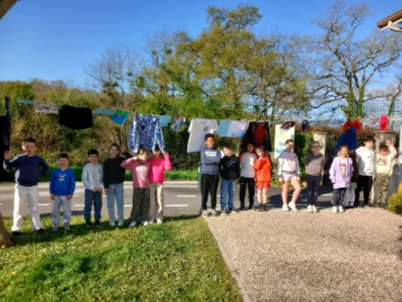 Doazon : les élèves participent à l'événement artistique mondial La Grande Lessive