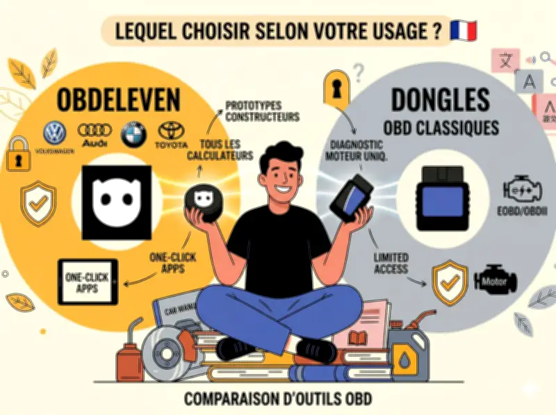Dongles OBD : comment choisir entre ELM327 et outils spécialisés comme OBDeleven