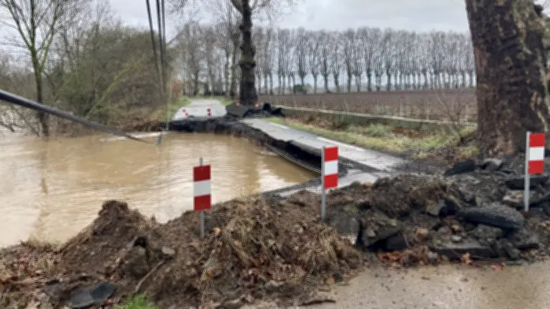 Hérault en crue : la route Bessan-Marseillan à nouveau dévorée par le fleuve