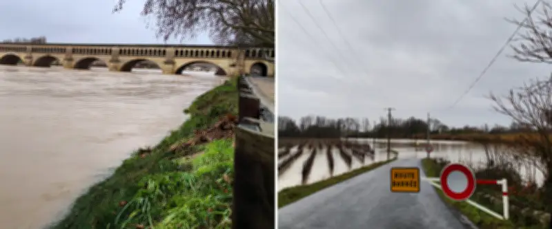 Inondations dans l'Hérault : décrue en cours après la crue simultanée de l'Orb et de l'Hérault