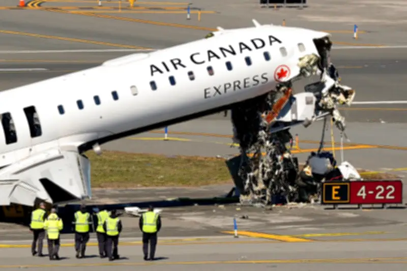 Une hôtesse de l'air survit miraculeusement au crash d'Air Canada à New York