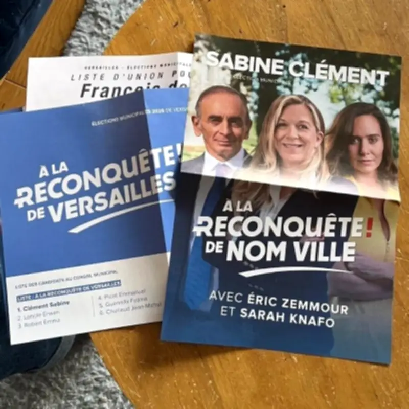 À Versailles, Reconquête bâcle ses professions de foi pour les municipales 2026