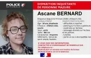 Disparition inquiétante d'Ascane B., 24 ans : appel à témoins lancé par la police