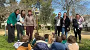 Hommage des assistantes maternelles au maire des Matelles avec un olivier symbolique