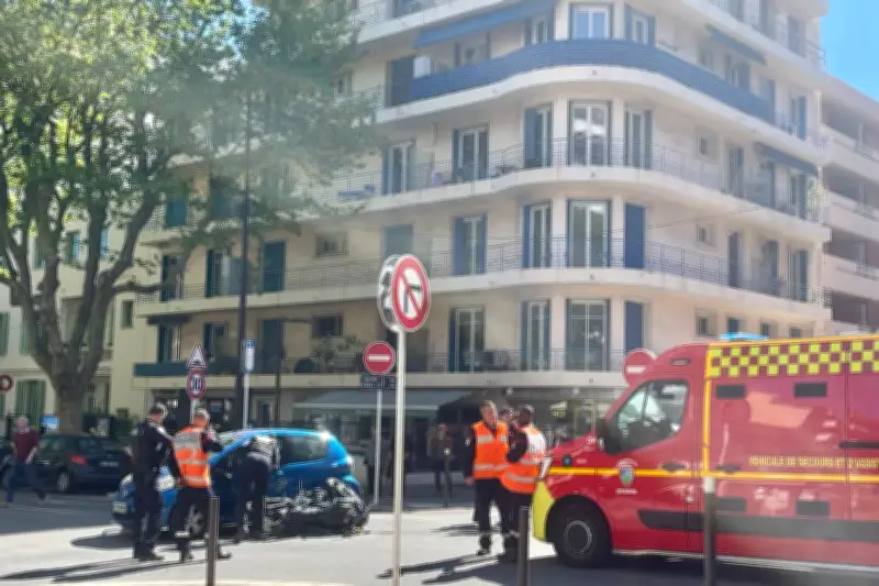 Antibes : collision moto-voiture bloque le boulevard Albert-1er