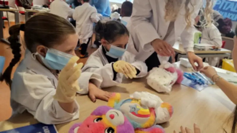 Au CHU de Nîmes, les étudiants en médecine soignent les doudous des enfants