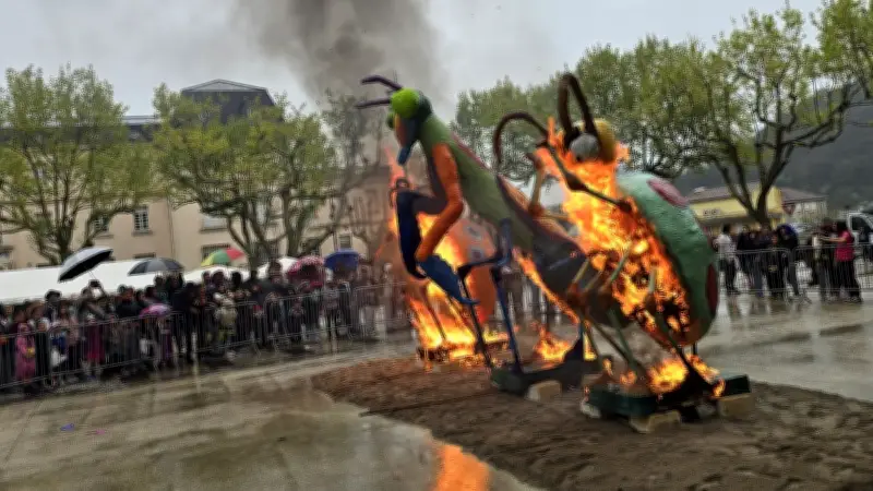 Carnaval de La Grand-Combe écourté par une pluie battante lors du bûcher des rouméquets