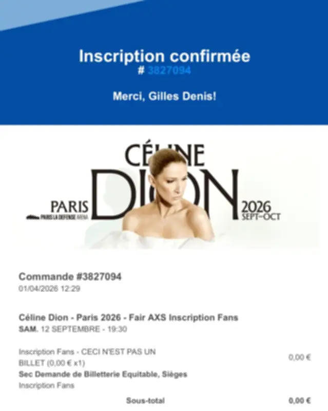 Céline Dion : plus d'un million de préinscriptions pour des concerts parisiens en 2026