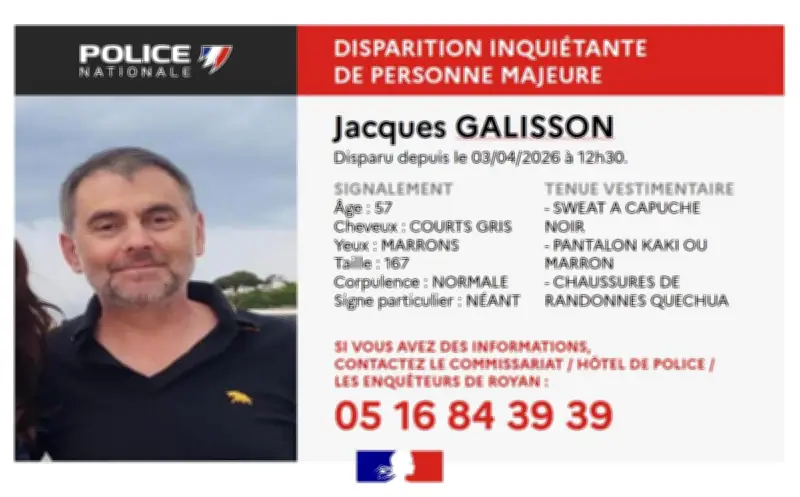 Disparition inquiétante d'un professeur de 57 ans à Vaux-sur-Mer