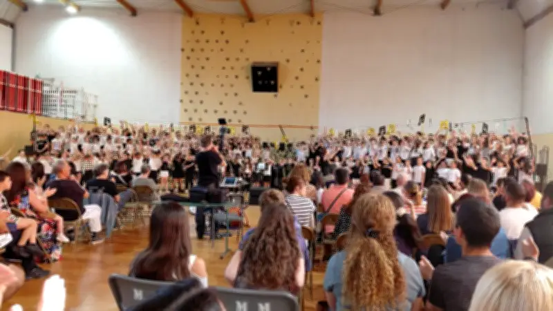 La chorale des écoliers enchante la salle Coste Rouge à Magalas