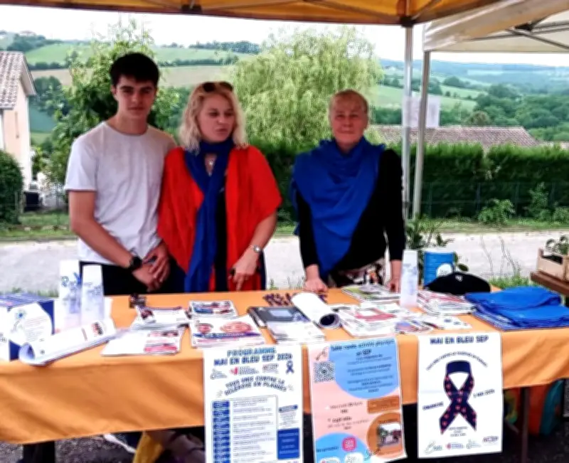 Lancement de Mai en bleu à Sainte-Colombe-en-Bruilhois pour la lutte contre la SEP