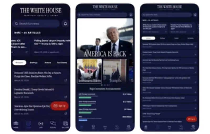 L'application officielle de Trump intègre un bouton pour dénoncer des immigrés illégaux