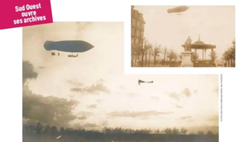 Le dirigeable Ville de Pau inaugure l'ère des excursions aériennes à Pau en 1910