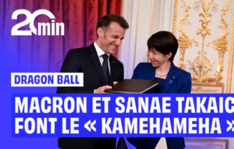 Macron et la Première ministre japonaise exécutent le « Kamehameha » de Dragon Ball lors d'une visite d'État à Tokyo