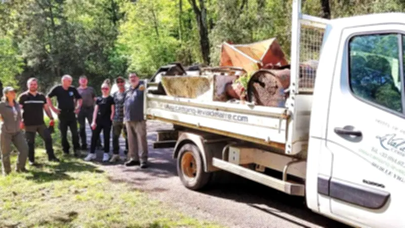 Opération dépollution forêt et rivière au Vigan : 1,3 tonne de déchets évacuée