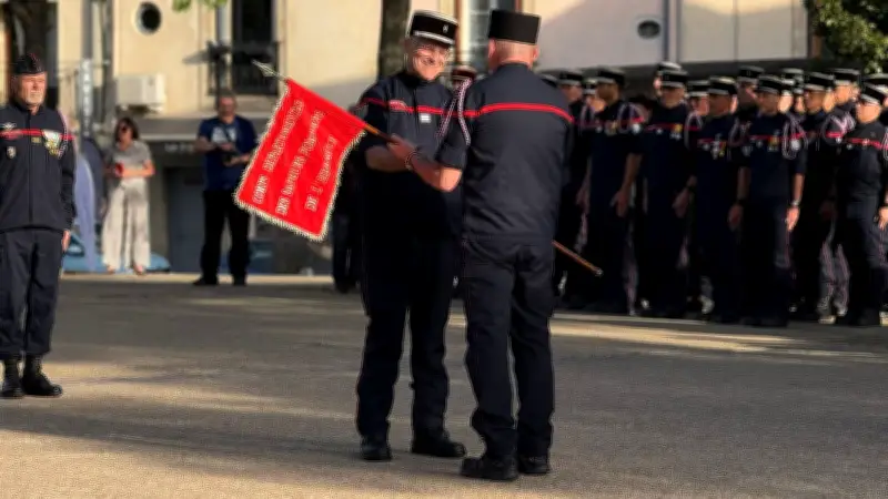 Passation de commandement solennelle au centre de secours d'Aniane dans l'Hérault