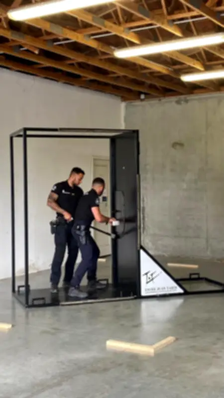 Porte d'entraînement à l'effraction remise au Psig d'Orthez par des lycéens