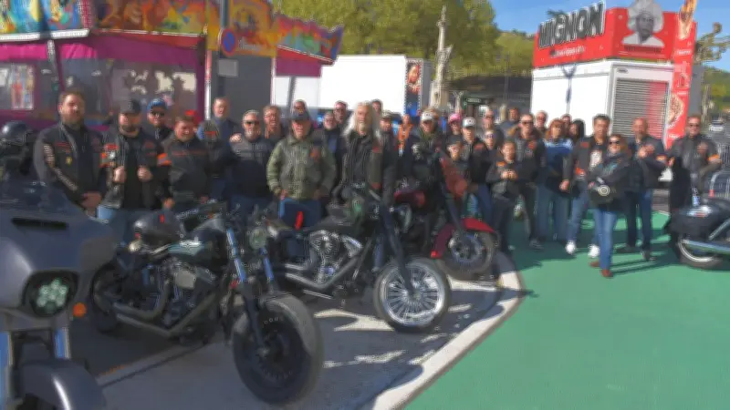 Rassemblement de 50 bikers du Harley Davidson Club Niglo à Saint-Affrique