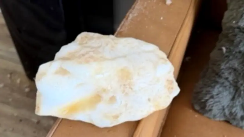 Un bloc de glace transperce le toit et atterrit sur le canapé d'un homme à Whittier