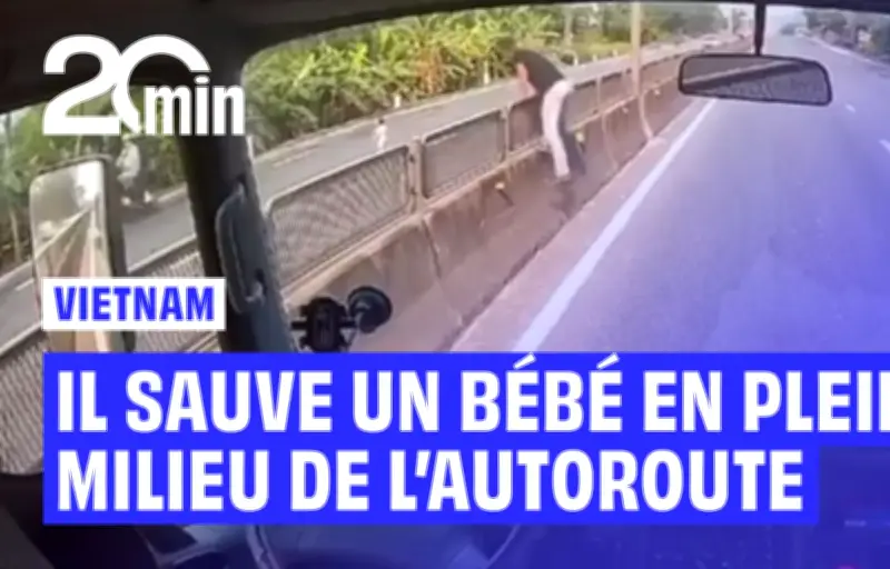 Un chauffeur vietnamien sauve héroïquement un bébé sur une autoroute dangereuse