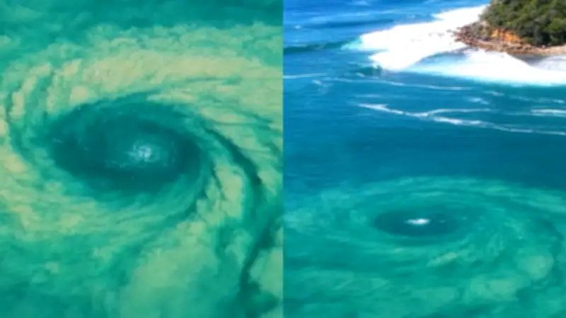 Un drone capture une tornade sous-marine géante et dangereuse au large de Sydney