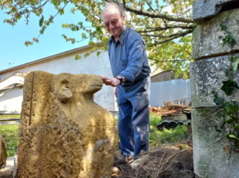 Une tête de bélier romane retrouvée après 46 ans dans un jardin girondin