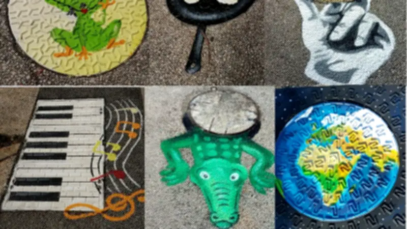 Valoushka transforme les plaques d'égout de Méjannes-le-Clap en œuvres d'art poétiques